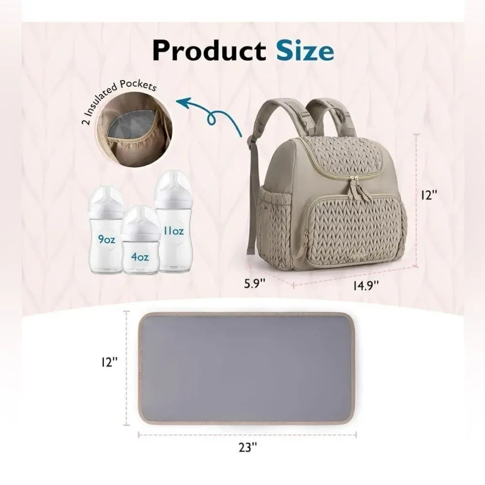 Mommore Diaper Bag Small Diaper Backpack Stylish Newborn Baby Mini Maternity Bag - Picture 6 of 16